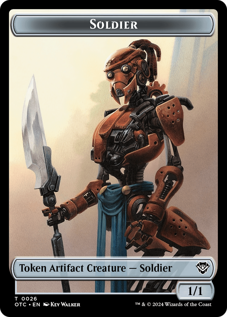 Image of Drake // Soldier (0026) Double-Sided Token [Outlaws of Thunder Junction Commander Tokens]