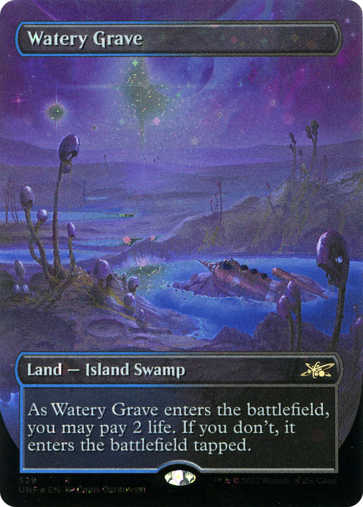 Image of Watery Grave (Borderless) (Galaxy Foil) [Unfinity]