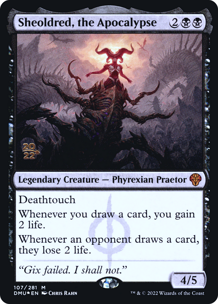 Image of Sheoldred, the Apocalypse [Dominaria United Prerelease Promos]