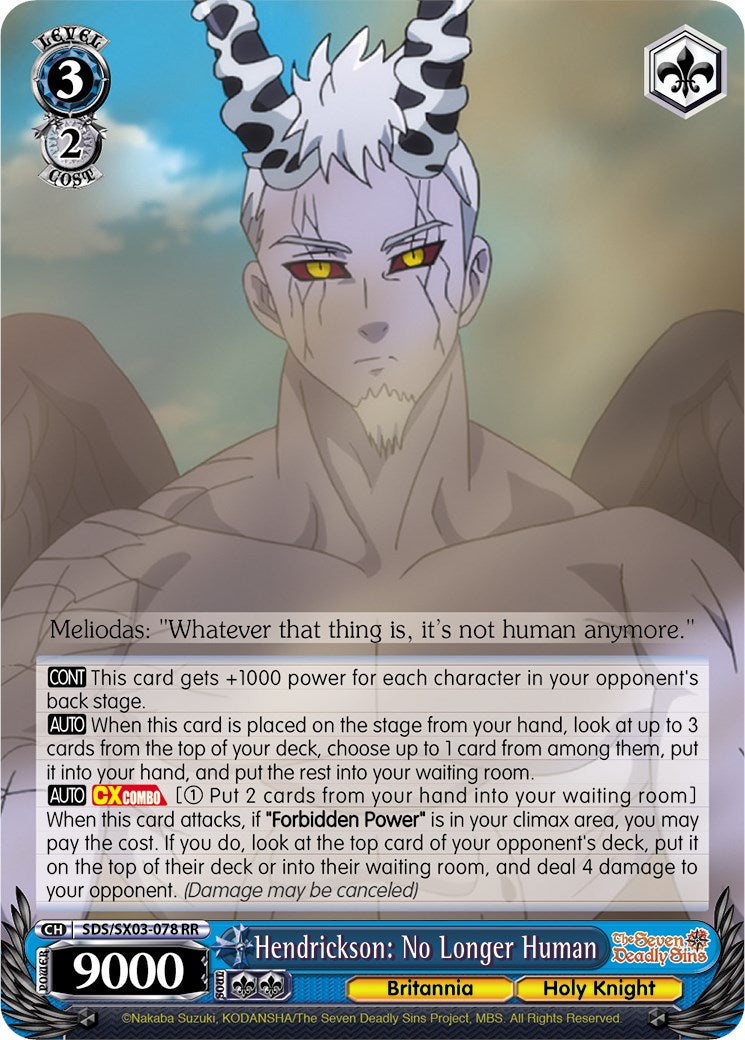 Image of Hendrickson: No Longer Human (SDS/SX03-078 RR) [The Seven Deadly Sins]