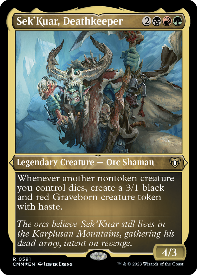 Image of Sek'Kuar, Deathkeeper (Foil Etched) [Commander Masters]