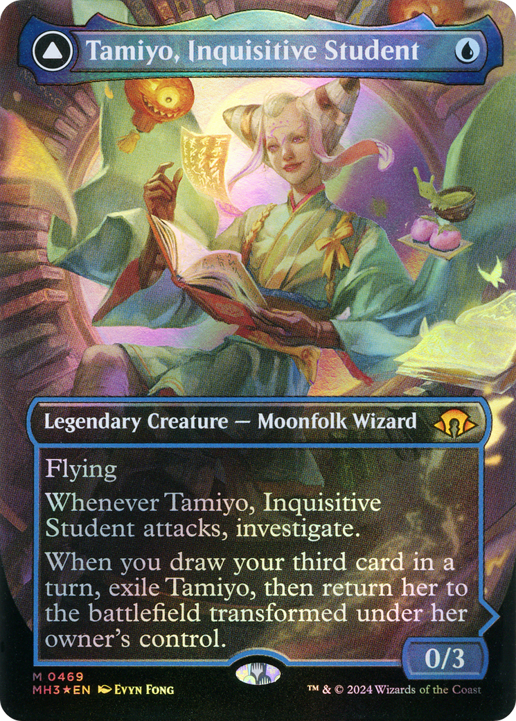 Image of Tamiyo, Inquisitive Student // Tamiyo, Seasoned Scholar (Borderless) (Textured Foil) [Modern Horizons 3]