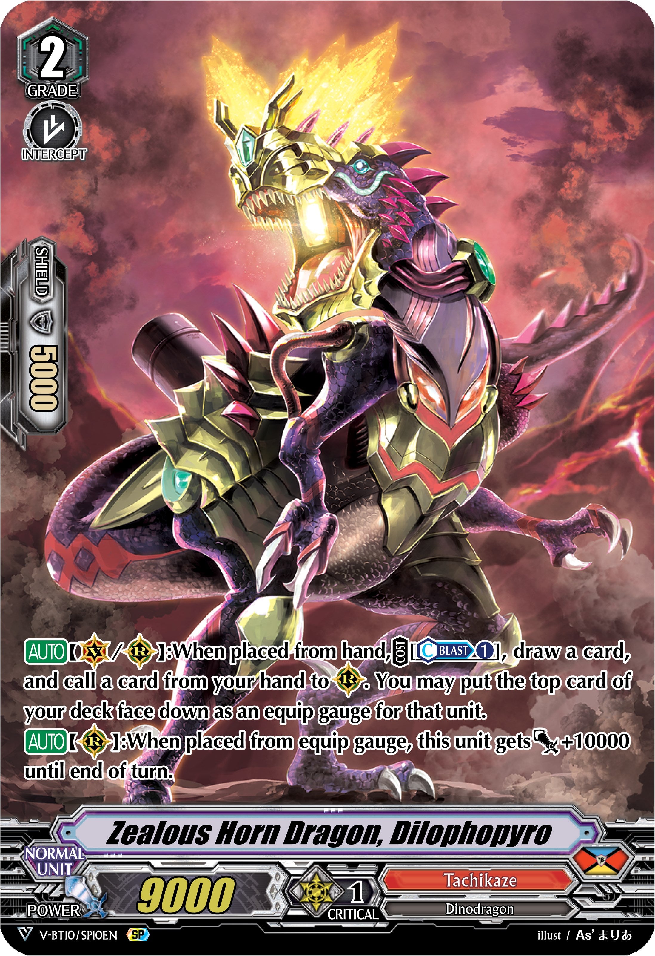 Image of Zealous Horn Dragon, Dilophopyro (V-BT10/SP10EN) [Phantom Dragon Aeon]