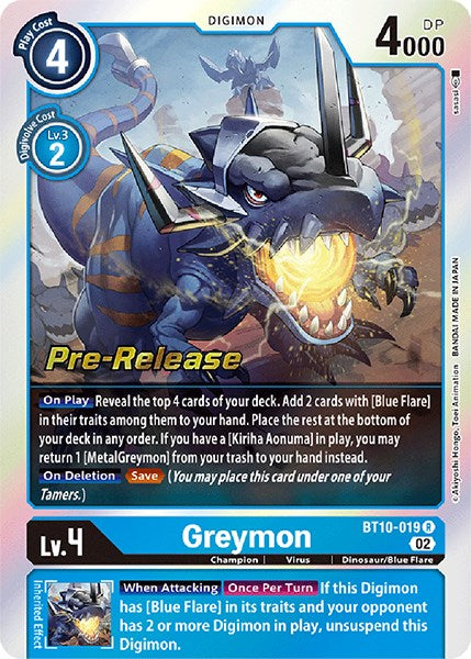 Image of Greymon [BT10-019] [Xros Encounter Pre-Release Cards]
