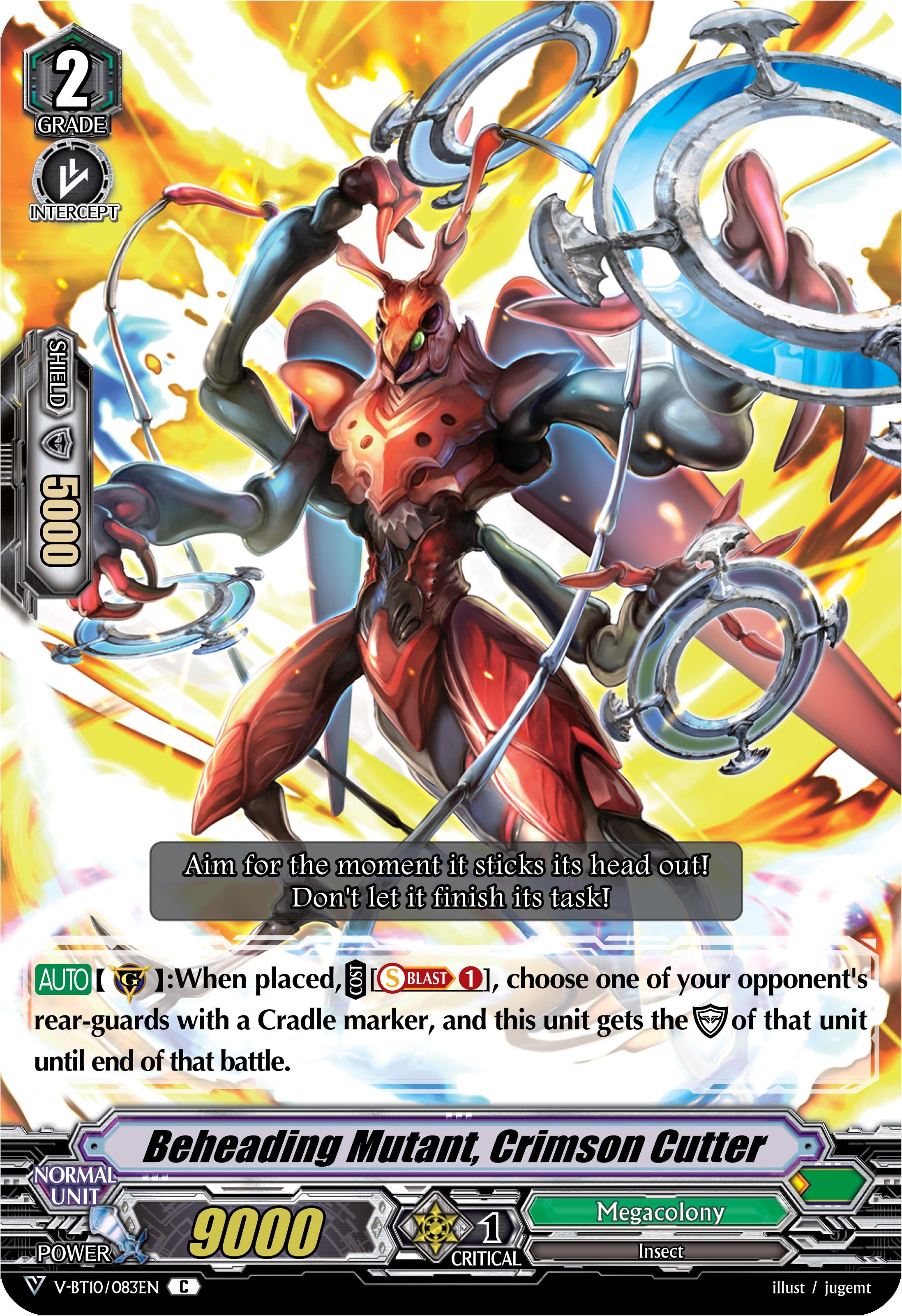 Image of Beheading Mutant, Crimson Cutter (V-BT10/083EN) [Phantom Dragon Aeon]