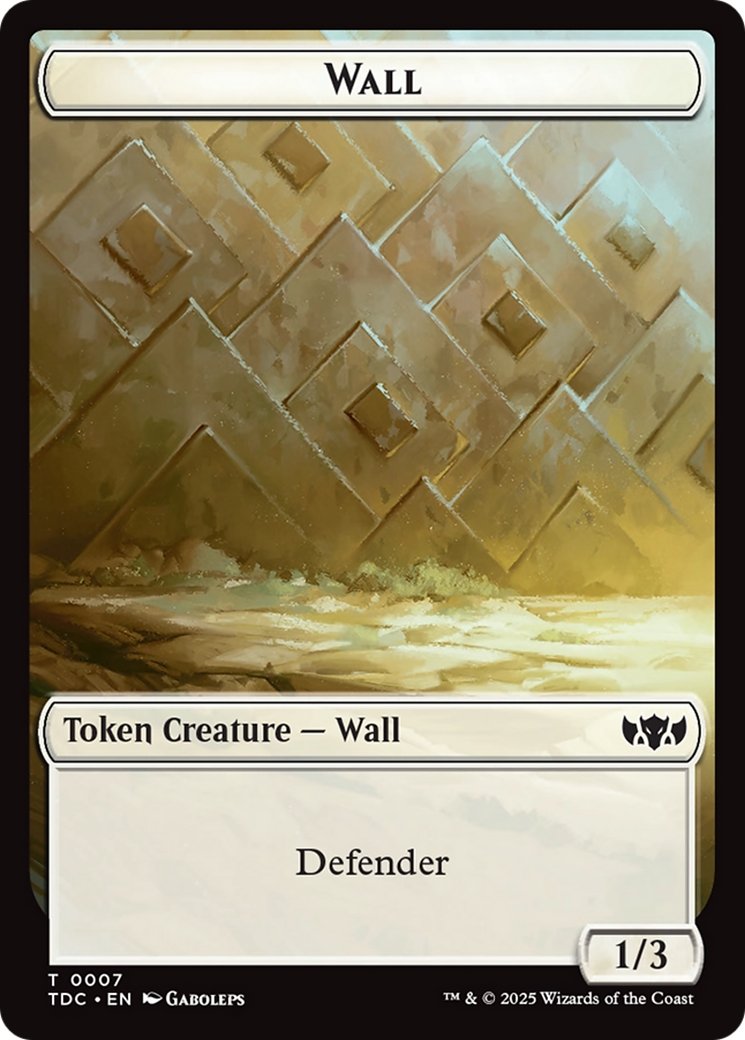 Image of Wall // Spider Double-Sided Token [Tarkir: Dragonstorm Commander Tokens]