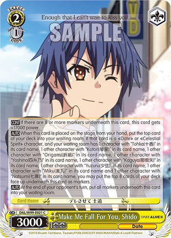 Image of Make Me Fall For You, Shido [Date A Live Vol.2]
