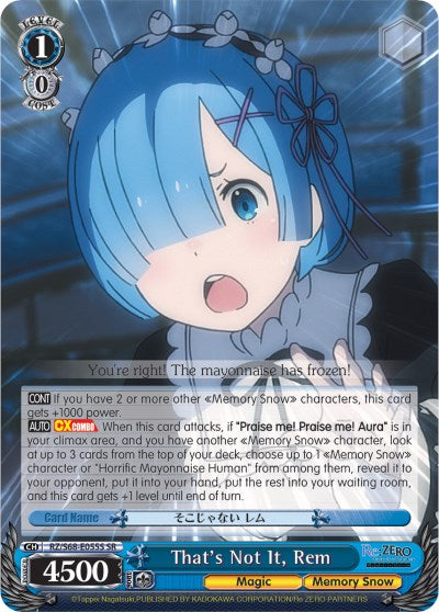 Image of That's Not It, Rem (RZ/S68-E055S SR) [Re:ZERO Memory Snow]