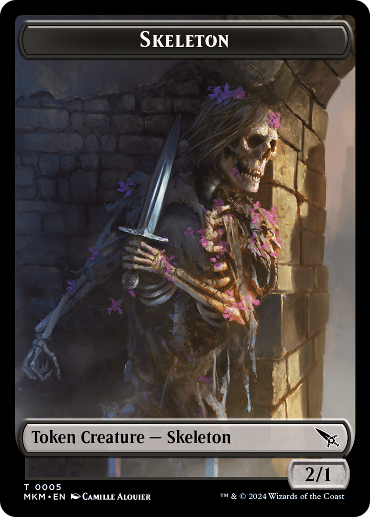 Image of Skeleton Token [Murders at Karlov Manor Tokens]
