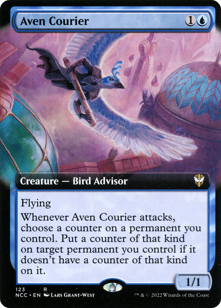 Image of Aven Courier (Extended Art) [Streets of New Capenna Commander]
