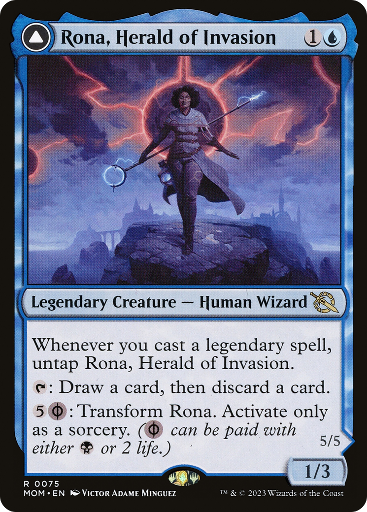 Image of Rona, Herald of Invasion // Rona, Tolarian Obliterator [March of the Machine]