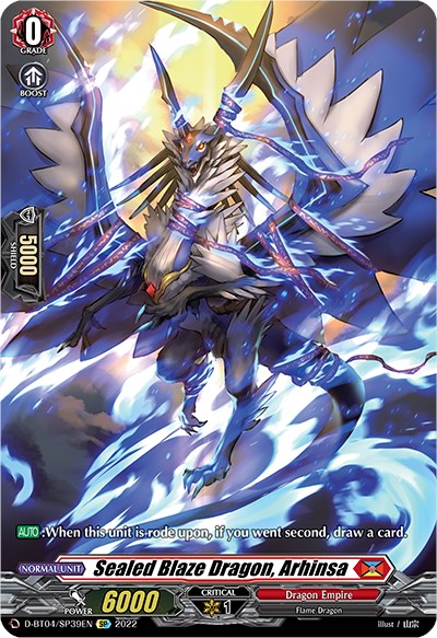 Image of Sealed Blaze Dragon, Arhinsa (D-BT04/SP39EN) [Awakening of Chakrabarthi]