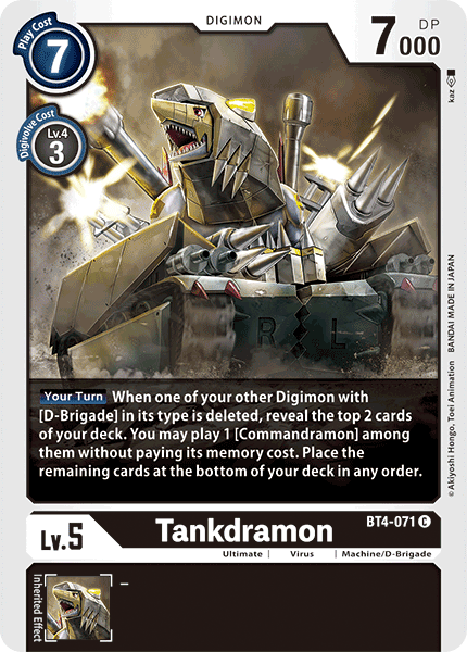 Image of Tankdramon [BT4-071] [Great Legend]