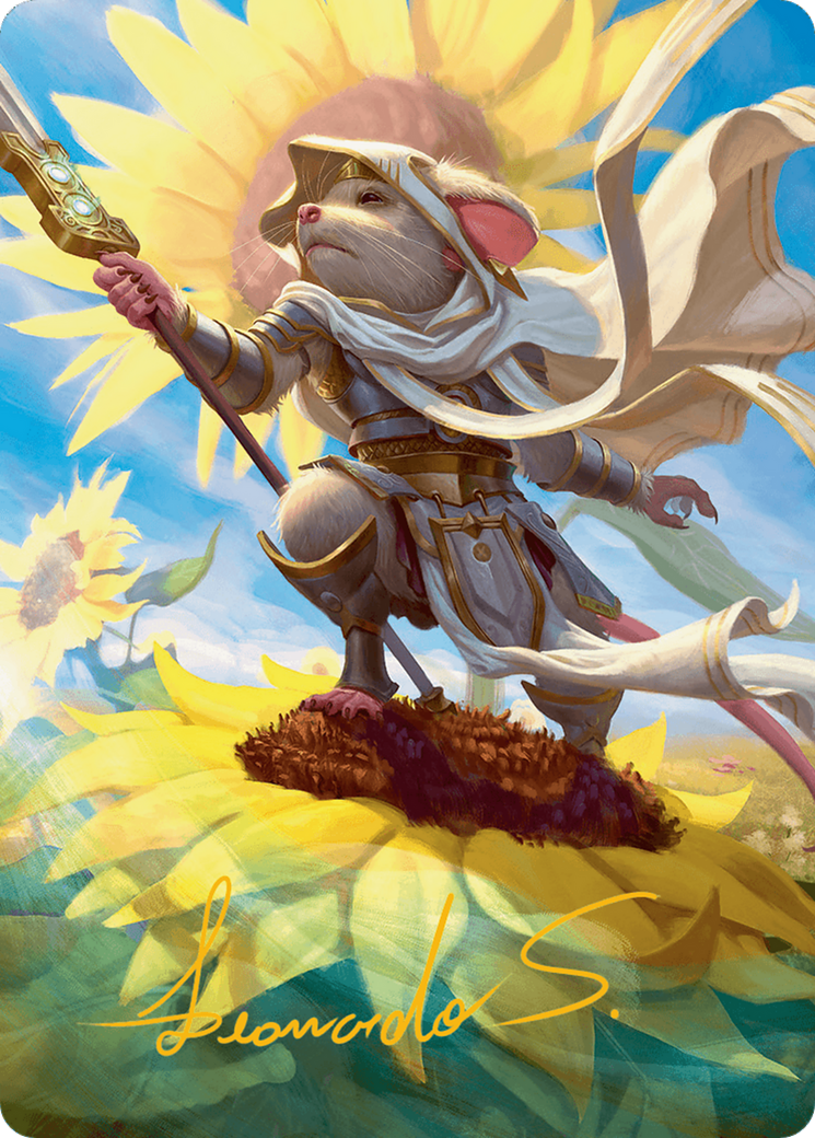 Image of Elspeth, Sun's Champion Art Card (Gold-Stamped Signature) [Bloomburrow Art Series]