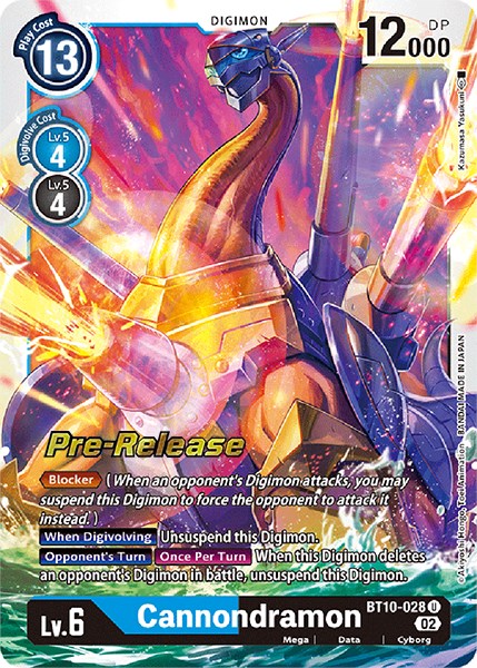 Image of Cannondramon [BT10-028] [Xros Encounter Pre-Release Cards]
