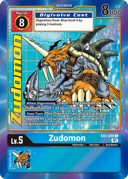 Image of Zudomon [EX1-018] (Alternate Art) [Classic Collection]