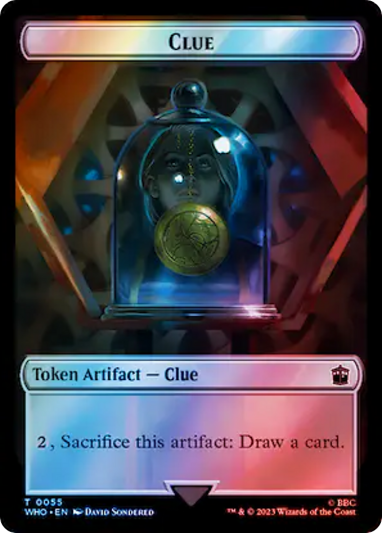 Image of Human (0038) // Clue (0055) Double-Sided Token (Surge Foil) [Doctor Who Tokens]