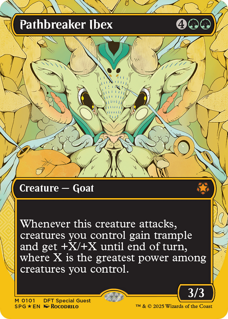 Image of Pathbreaker Ibex (Borderless) (First-Place Foil) [Aetherdrift Special Guests]