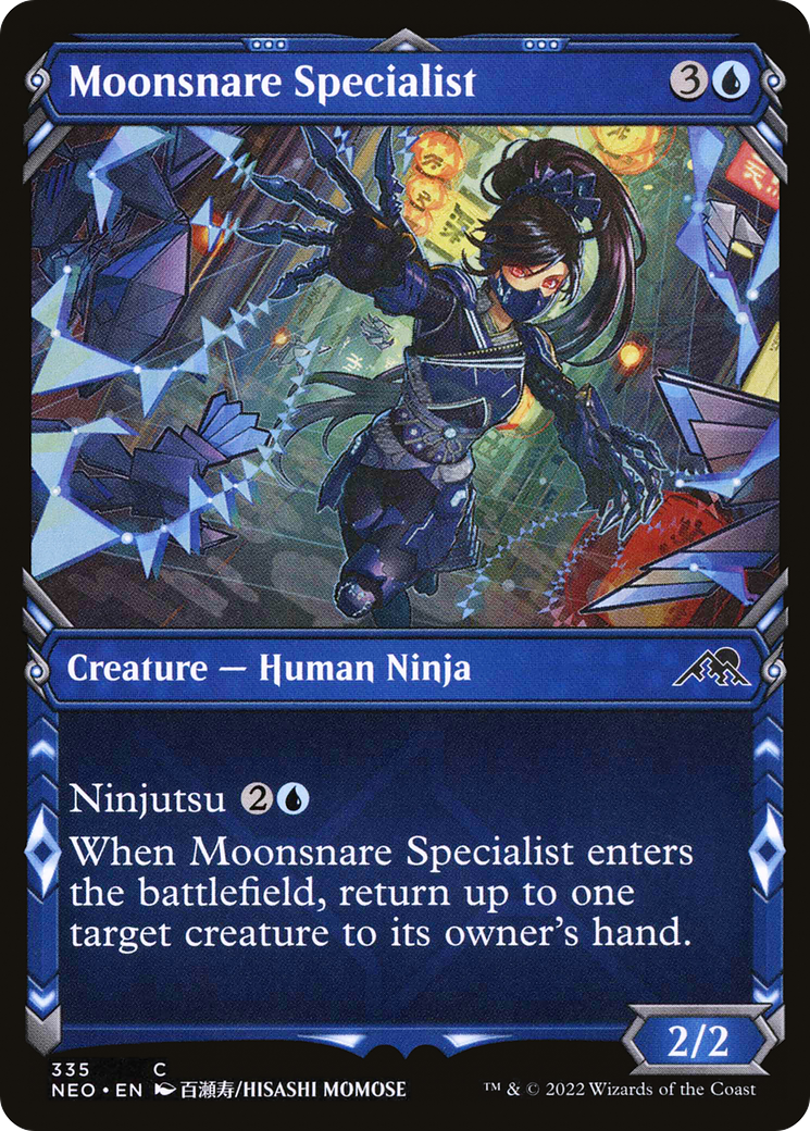 Image of Moonsnare Specialist (Showcase Ninja) [Kamigawa: Neon Dynasty]