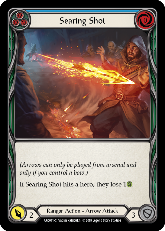 Image of Searing Shot (Blue) [ARC071-C] (Arcane Rising)  1st Edition Rainbow Foil
