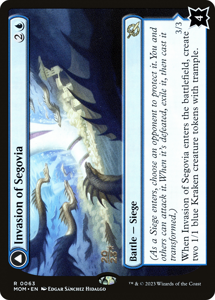 Image of Invasion of Segovia // Caetus, Sea Tyrant of Segovia [March of the Machine Prerelease Promos]