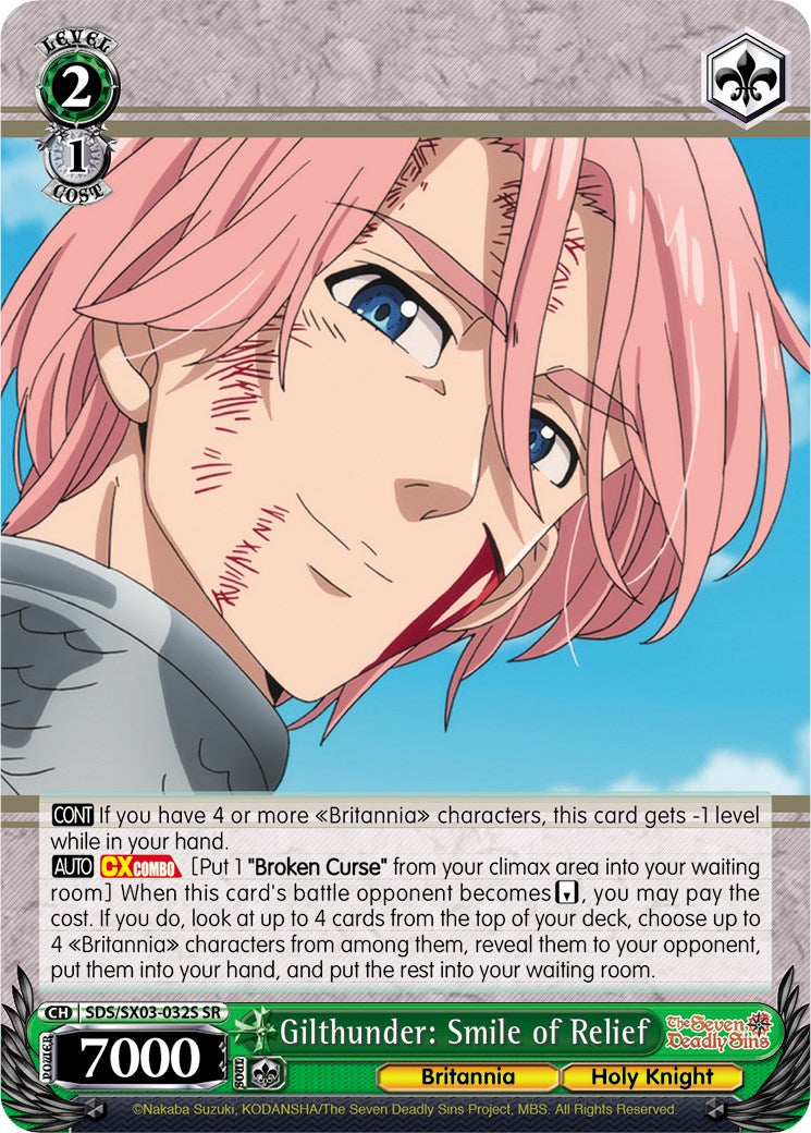 Image of Gilthunder: Smile of Relief (SDS/SX03-032S SR) [The Seven Deadly Sins]