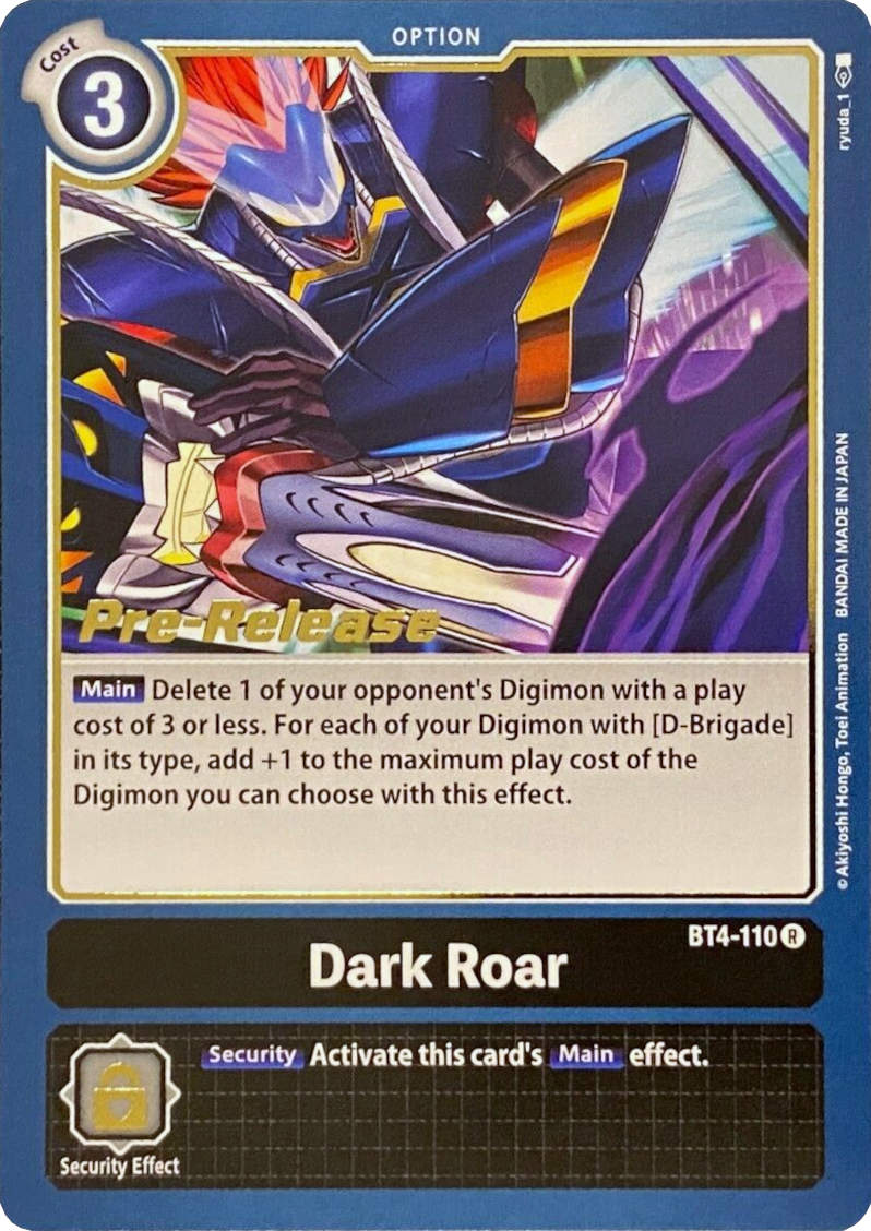 Image of Dark Roar [BT4-110] [Great Legend Pre-Release Promos]
