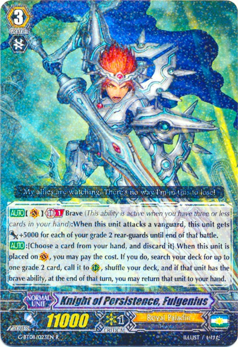 Image of Knight of Persistence, Fulgenius (G-BT08/023EN) [Absolute Judgment]