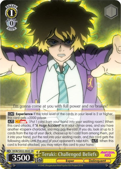 Image of Teruki: Challenged Beliefs (MOB/SX02-004S SR) [Mob Psycho 100]