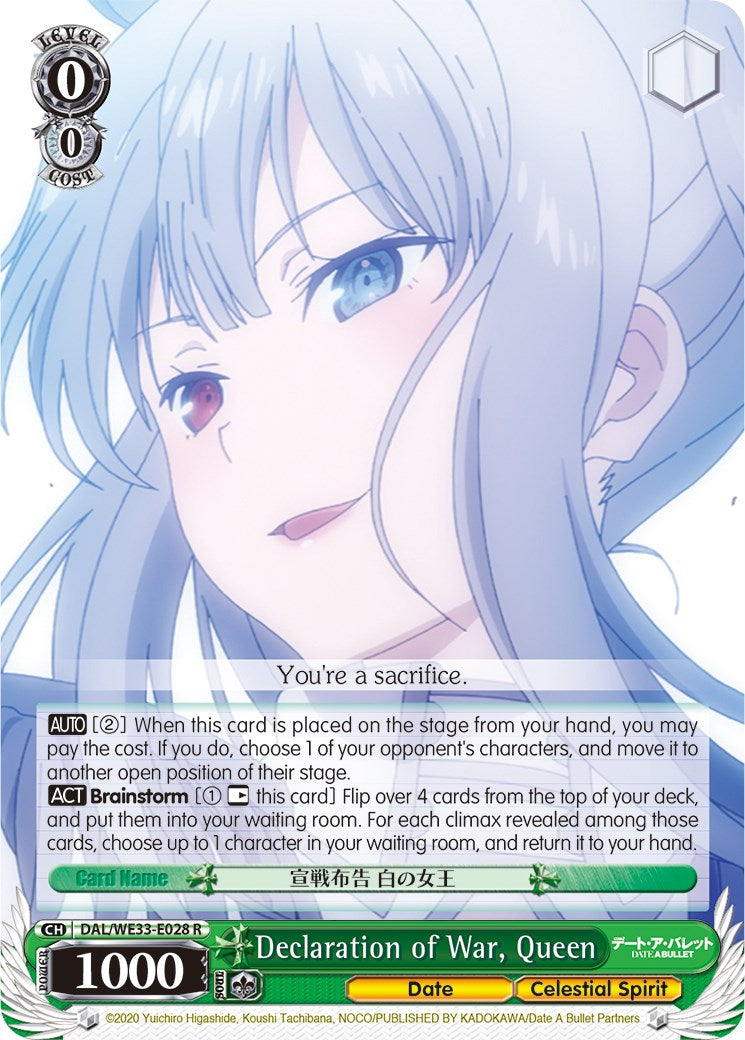 Image of Declaration of War, Queen (DAL/WE33-E028 R) [Date A Bullet]
