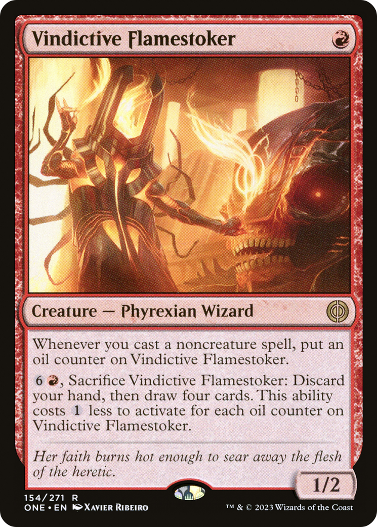 Image of Vindictive Flamestoker [Phyrexia: All Will Be One]