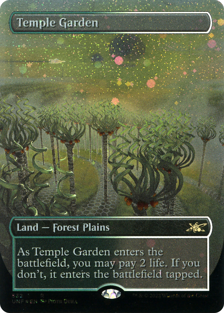 Image of Temple Garden (Borderless) (Galaxy Foil) [Unfinity]