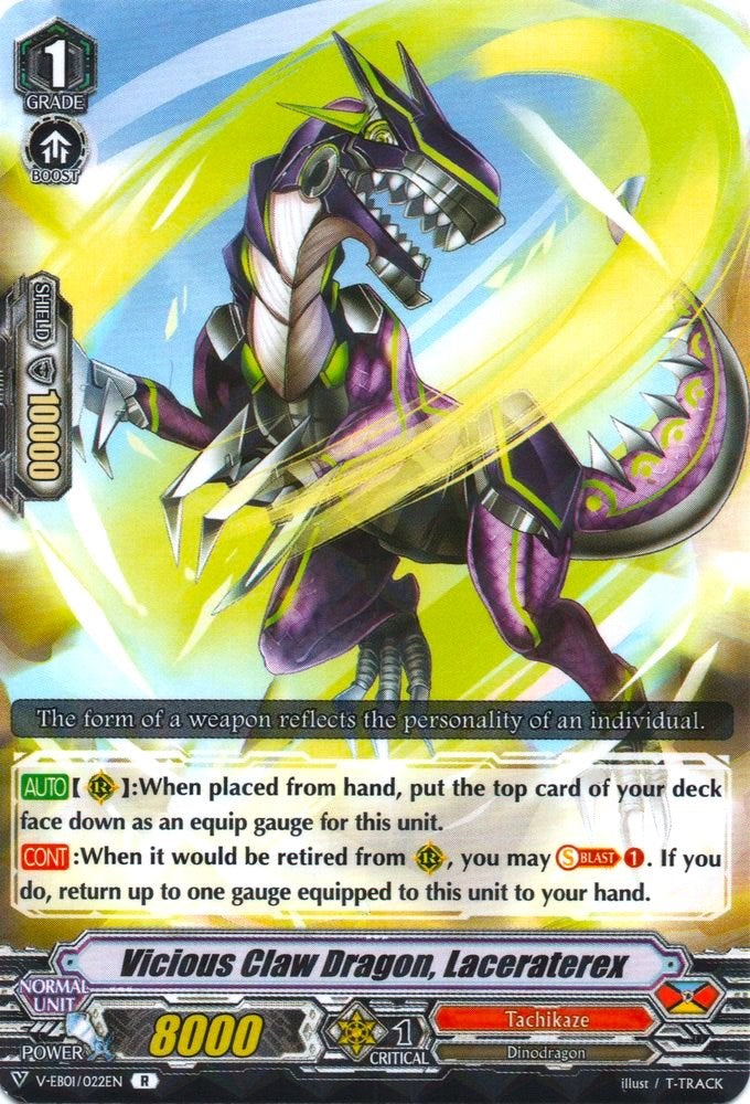 Image of Vicious Claw Dragon, Laceraterex (V-EB01/022EN) [The Destructive Roar]