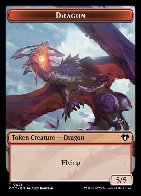 Image of Human Soldier // Dragon (0021) Double-Sided Token [Commander Masters Tokens]