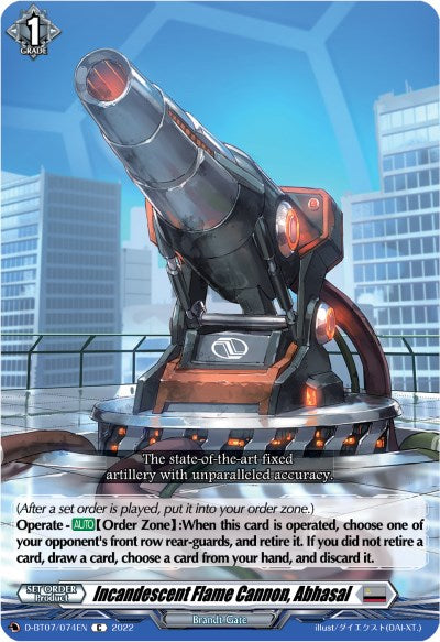 Image of Incandescent Flame Cannon, Abhasal (D-BT07/074EN) [Raging Flames Against Emerald Storm]