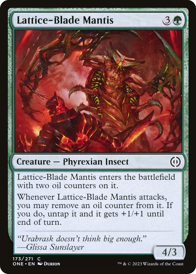 Image of Lattice-Blade Mantis [Phyrexia: All Will Be One]