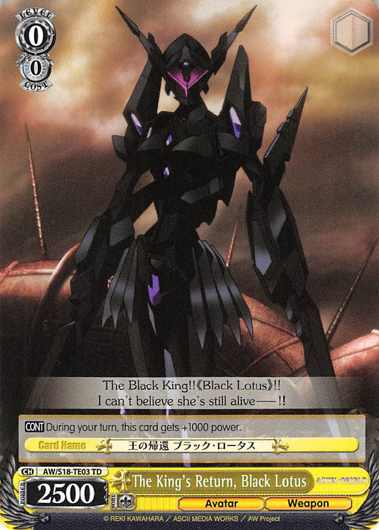 Image of The King's Return, Black Lotus (AW/S18-TE03 TD) [Accel World]
