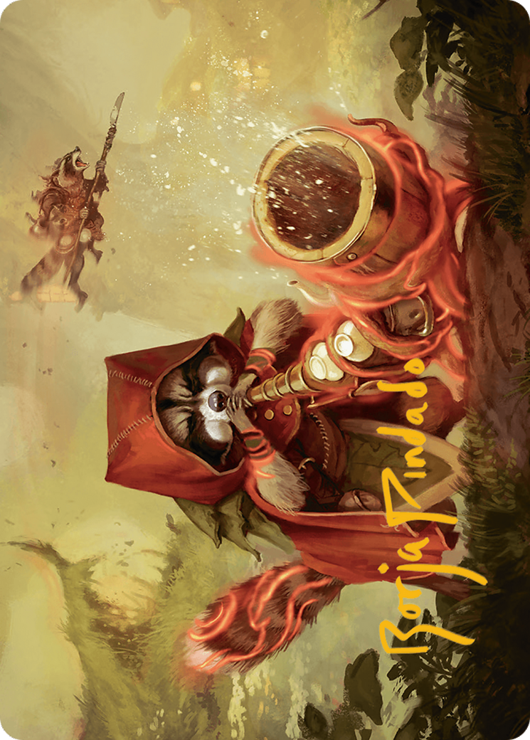Image of Raccoon Rallier Art Card (Gold-Stamped Signature) [Bloomburrow Art Series]