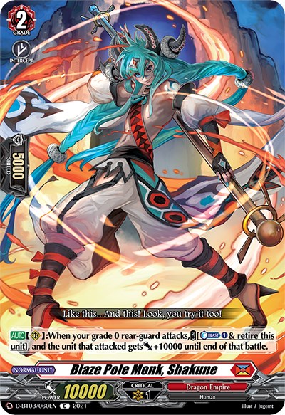 Image of Blaze Pole Monk, Shakune (D-BT03/060EN) [Advance of Intertwined Stars]