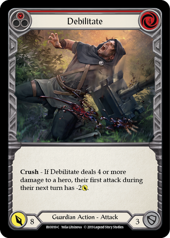 Debilitate (Red) [BVO010-C] (Bravo Hero Deck)  1st Edition Normal