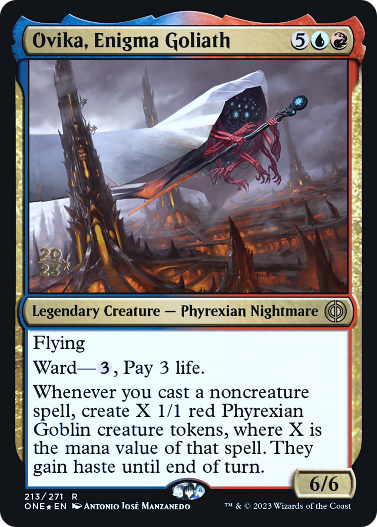 Image of Ovika, Enigma Goliath [Phyrexia: All Will Be One Prerelease Promos]