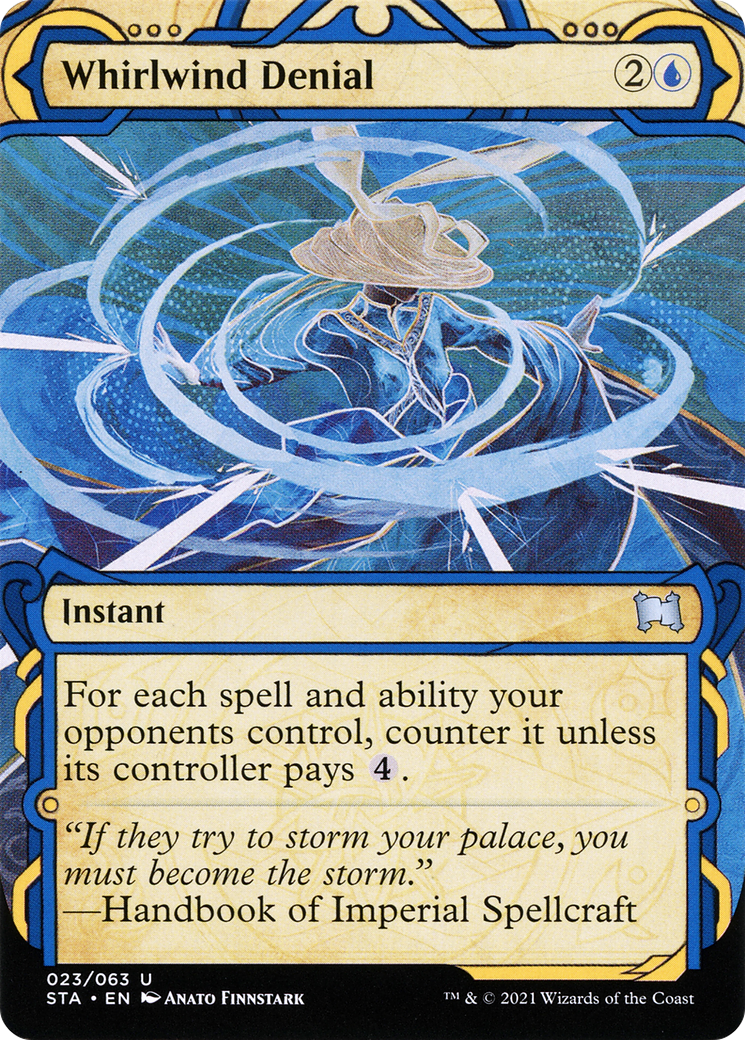 Image of Whirlwind Denial (STA-023) - Strixhaven Mystical Archive: (Showcase) (Borderless) Etched Foil