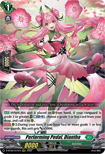 Image of Performing Pedal, Diantha (D-BT06/014EN) [Blazing Dragon Reborn]