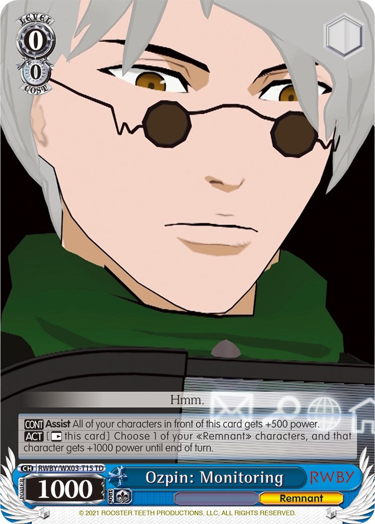 Image of Ozpin: Monitoring (RWBY/WX03-T15 TD) [RWBY]