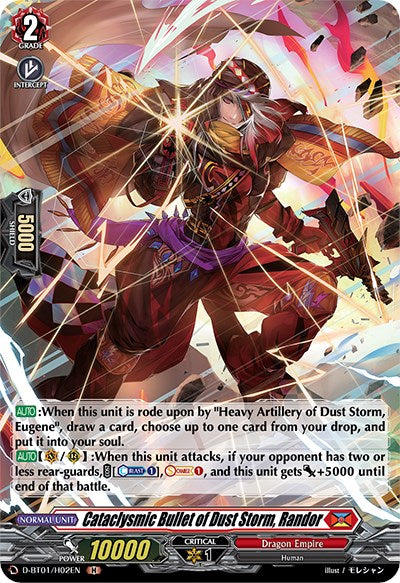 Image of Cataclysmic Bullet of Dust Storm, Randor (D-BT01/H02EN) [Genesis of the Five Greats]