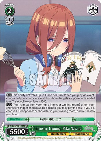 Image of Intensive Training, Miku Nakano (5HY/W90-E034S SR) [The Quintessential Quintuplets 2]