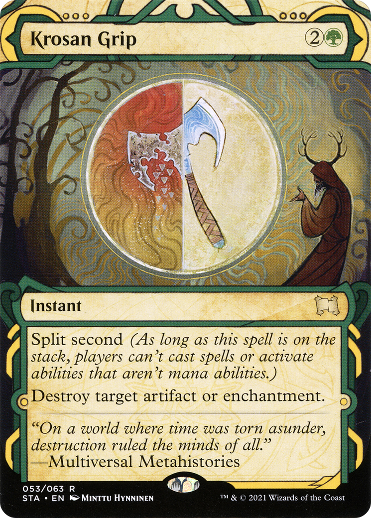 Image of Krosan Grip (STA-053) - Strixhaven Mystical Archive: (Showcase) (Borderless) Etched Foil