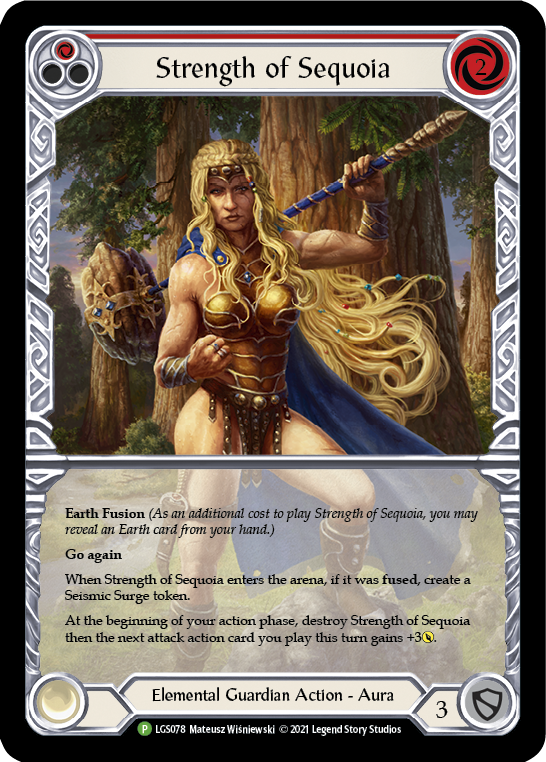 Image of Strength of Sequoia (Red) [LGS078] (Promo)  Rainbow Foil