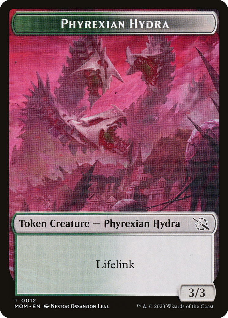 Image of Warrior // Phyrexian Hydra (0012) Double-Sided Token [March of the Machine Tokens]