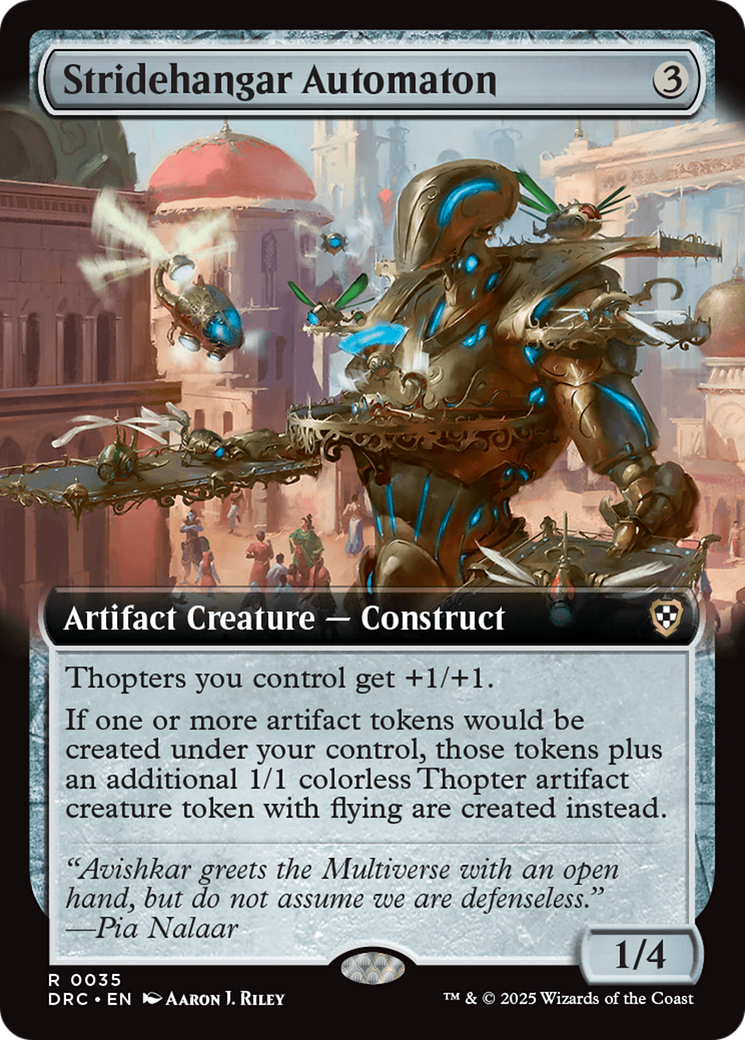 Image of Stridehangar Automaton (Extended Art) [Aetherdrift Commander]